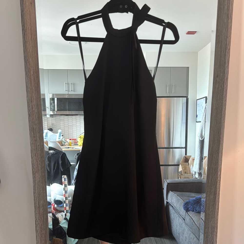 Club Monaco Black Halter Bow A-line Cocktail Dress